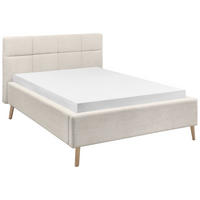 POLSTERBETT 140/200 cm,  in Beige,  - Eichefarben/Beige, KONVENTIONELL, Holz/Textil (140/200cm) - SetOne by Musterring