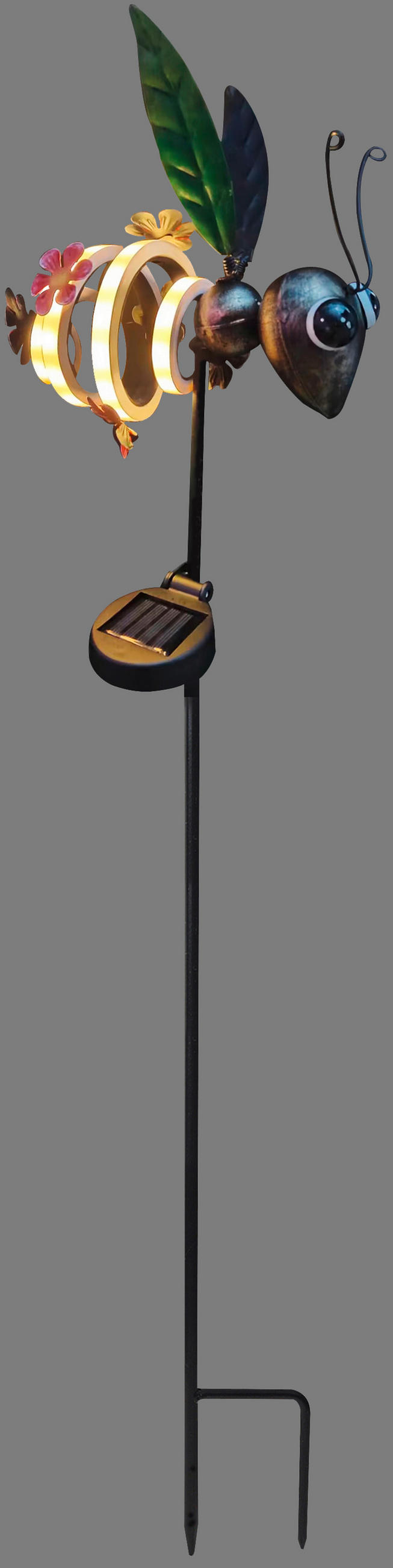 LAMPĂ SOLARĂ  - alb/roz antic, Trend, plastic/metal (18,7/8,8/80cm) - Ambia Garden