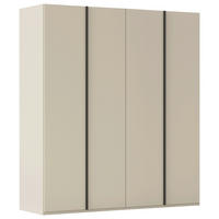 DREHTÜRENSCHRANK 201/235/61 cm,  in Champagner, 4-türig  - Champagner/Graphitfarben, Basics, Holzwerkstoff/Metall (201/235/61cm) - Novel