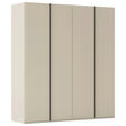 DREHTÜRENSCHRANK 201/235/61 cm,  in Champagner, 4-türig  - Champagner/Graphitfarben, Basics, Holzwerkstoff/Metall (201/235/61cm) - Novel