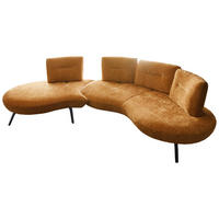 BIGSOFA Flachgewebe Senfgelb  - Senfgelb/Schwarz, Design, Textil/Metall (456/93/138cm) - Moderano