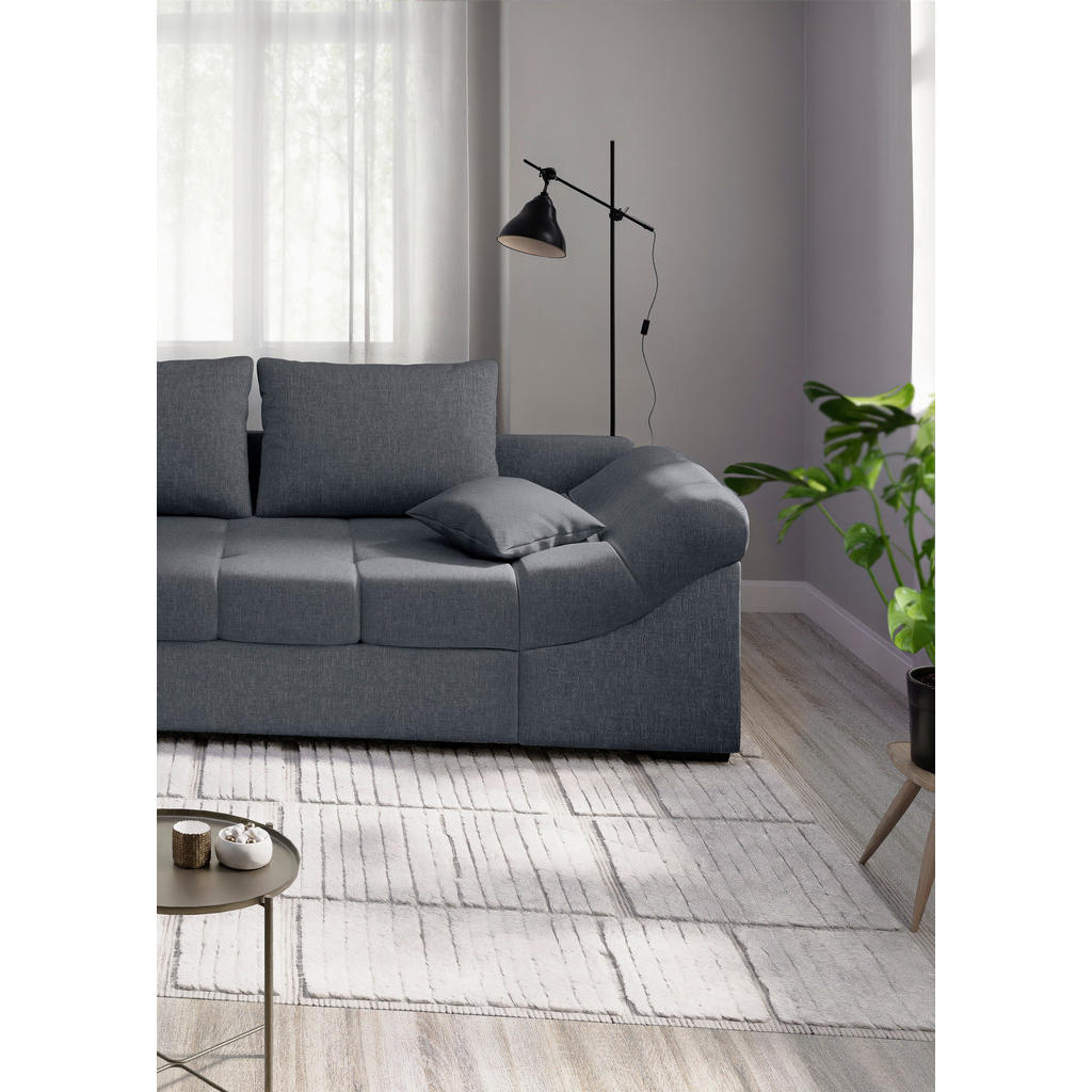 Thumbnail - Mid.you Eckschlafsofa Alvito, Anthrazit, Textil, Buche, Uni, 4-Sitzer, Füllung: Schaumstoff, 298x202 cm, Made in EU, Lie...