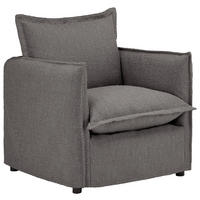 HUSSEN-SESSEL Flachgewebe, Bouclé Grau  - Schwarz/Grau, Trend, Textil/Metall (120/82/98cm) - Livetastic