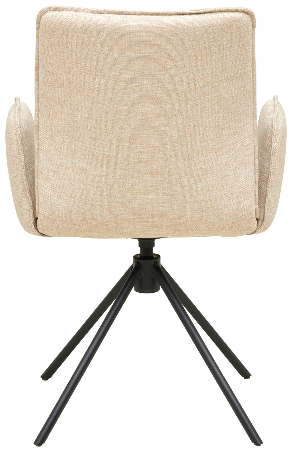 ARMLEHNSTUHL  Lederauswahl, Stoffauswahl, Typenauswahl, inklusive Armlehnen, Sitzfläche 180° drehbar Struktur  - Elfenbein/Schwarz, Design, Textil/Metall (57/90/64cm) - Cassando