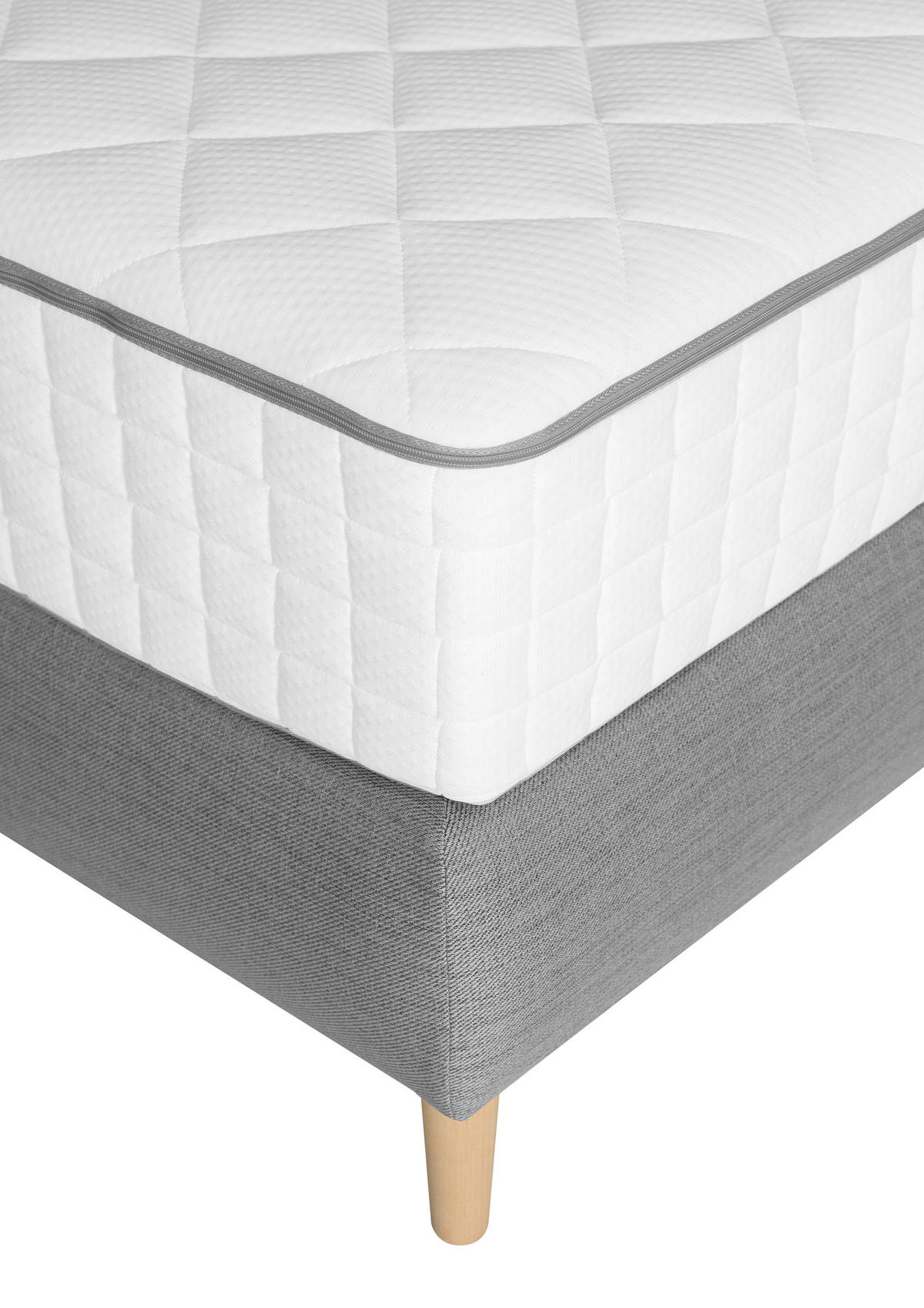 BOXSPRINGBETT 180/200 cm  in Hellgrau  - Hellgrau, Design, Holz/Textil (180/200cm) - Welnova