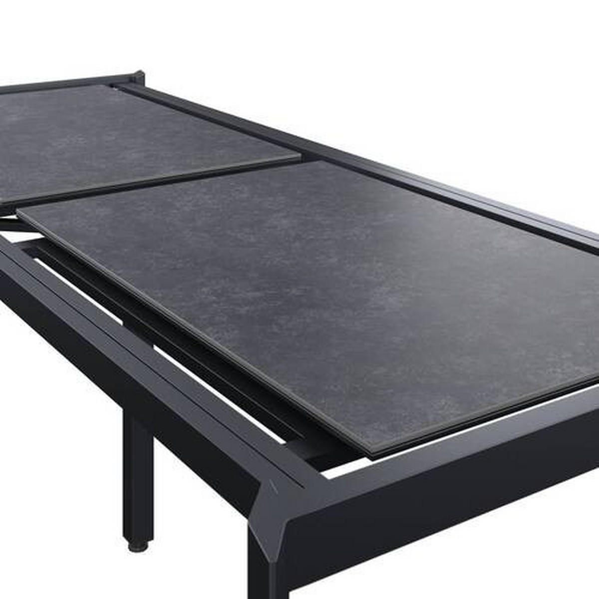 GARTENTISCH 220-340/95/77 cm Metall, Glas rechteckig  - Anthrazit, Design, Glas/Metall (220-340/95/77cm) - Amatio