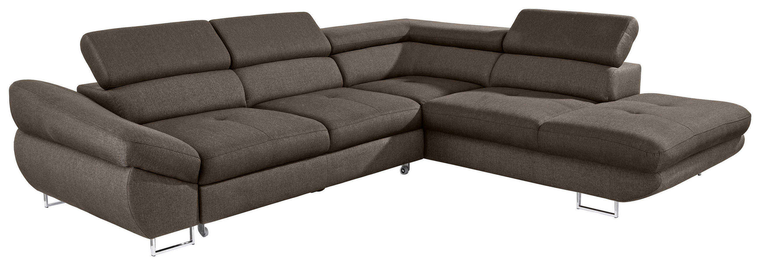 ECKSOFA Braun Webstoff  - Braun, Design, Textil/Metall (280/235cm) - Hom`in