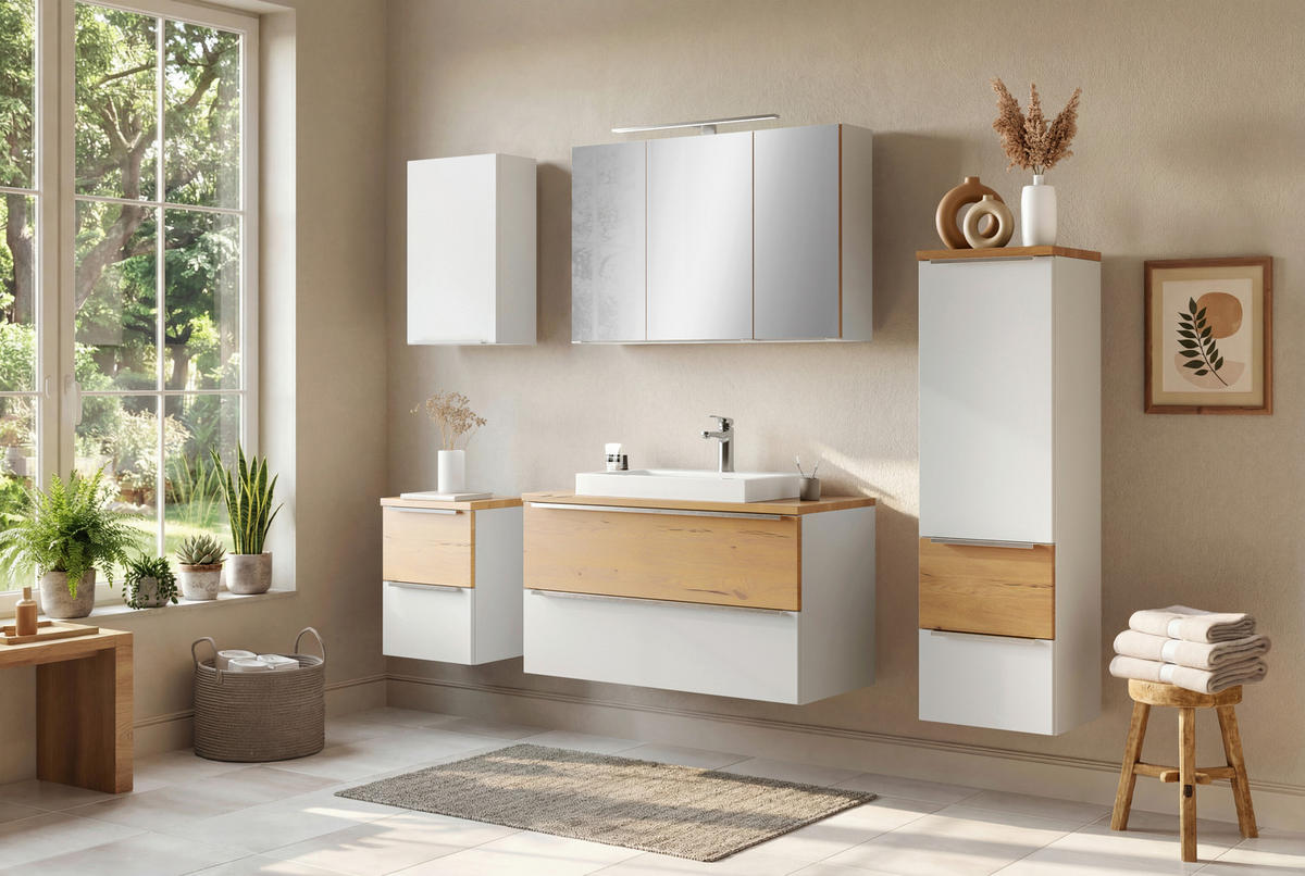BADEZIMMER 2-teilig  in  - Wildeiche/Weiß, Trend, Glas/Holzwerkstoff (100/200/47cm) - Held
