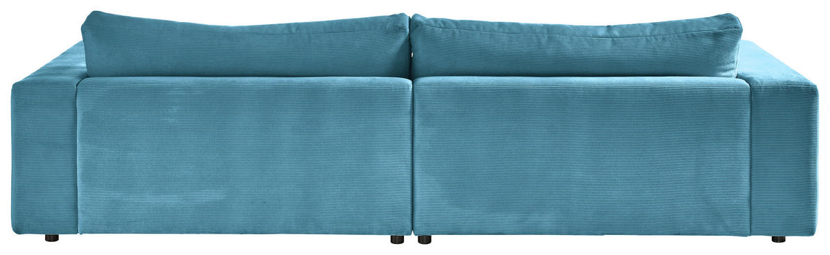3-SITZER-SOFA in Cord Petrol  - Petrol/Schwarz, Design, Kunststoff/Textil (290/86/127cm) - Lomoco
