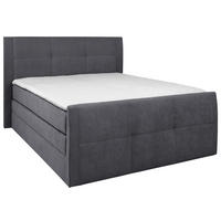 BOXSPRINGBETT 140/200 cm  in Grau  - Schwarz/Grau, KONVENTIONELL, Kunststoff/Textil (140/200cm) - Boxxx
