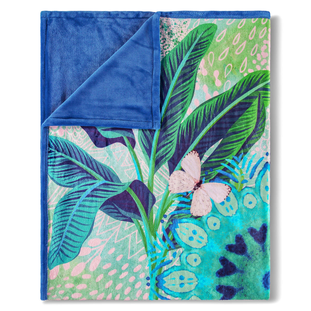 PLAID 130/160 cm  - Türkis/Blau, Trend, Textil (130/160cm)