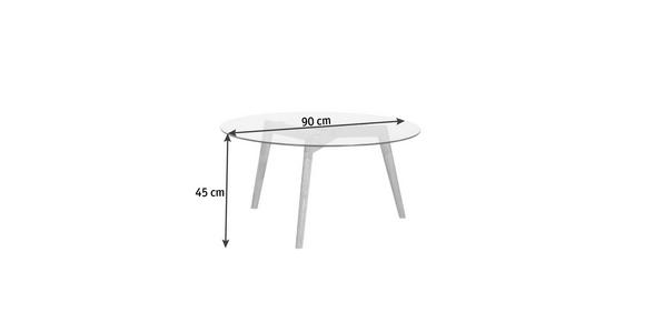 COUCHTISCH in Holz, Glas 90/90/45 cm  - Klar/Eichefarben, Design, Glas/Holz (90/90/45cm) - Carryhome