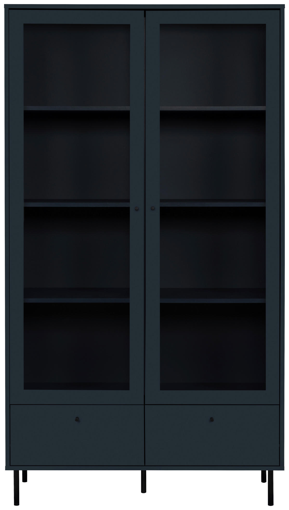 VITRINA 100/183/40 cm   - crna/plava, Moderno, staklo/drvni materijal (100/183/40cm) - MID.YOU
