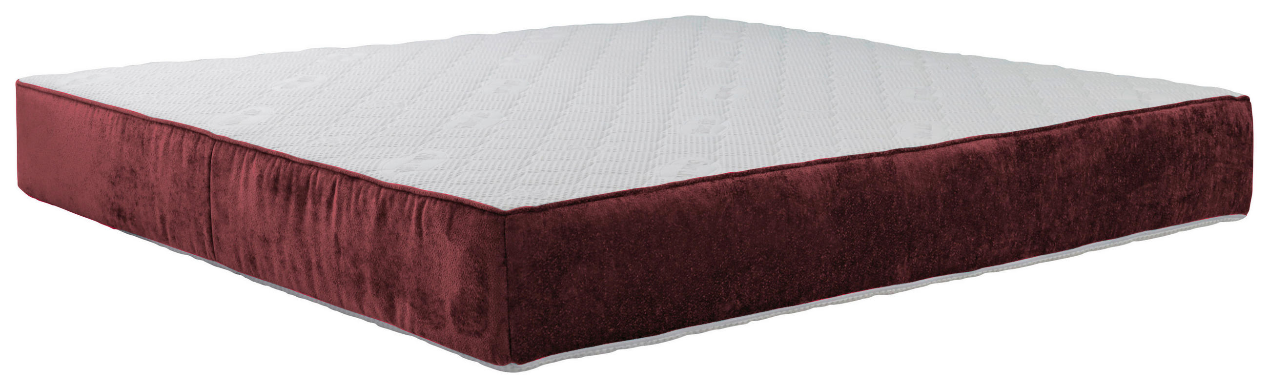 TASCHENFEDERKERNMATRATZE 180/200 cm H2 = mittel  - Weiss/Bordeaux, Trend, Textil (180/200cm) - Esposa