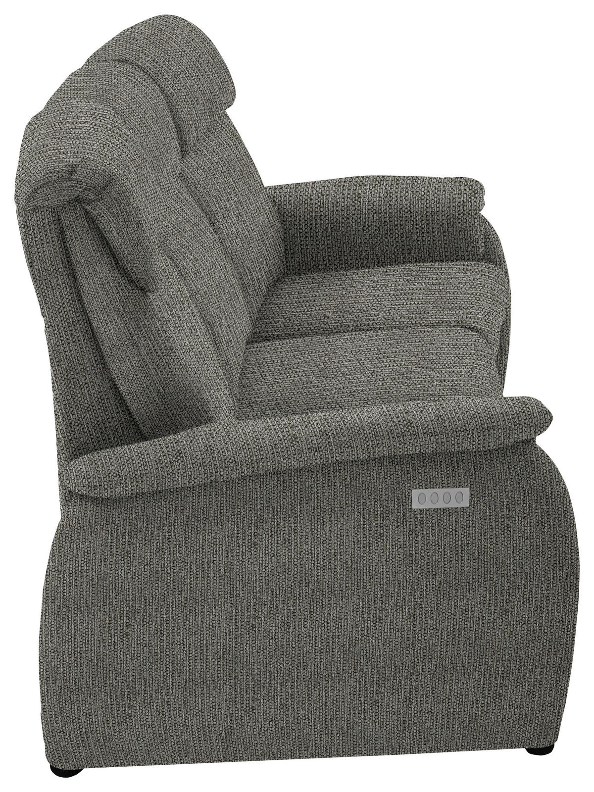 TRAPEZSOFA in Flachgewebe Graubraun  - Graubraun/Schwarz, KONVENTIONELL, Textil/Metall (219/107/97cm) - Pure Home Comfort