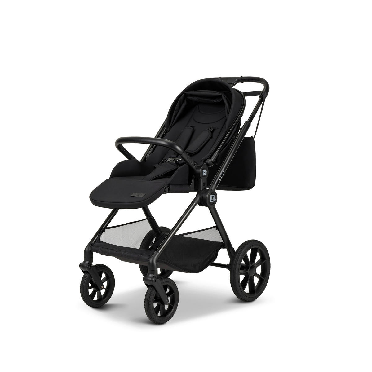 KINDERWAGENSET CLICC  - Schwarz, Basics, Textil/Metall (61/114/84cm) - Moon