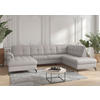 WOHNLANDSCHAFT in Vliesstoff Kombination Echtleder/Stoff Hellgrau  - Hellgrau/Schwarz, Modern, Leder/Textil (164/319/212cm) - Sit & More