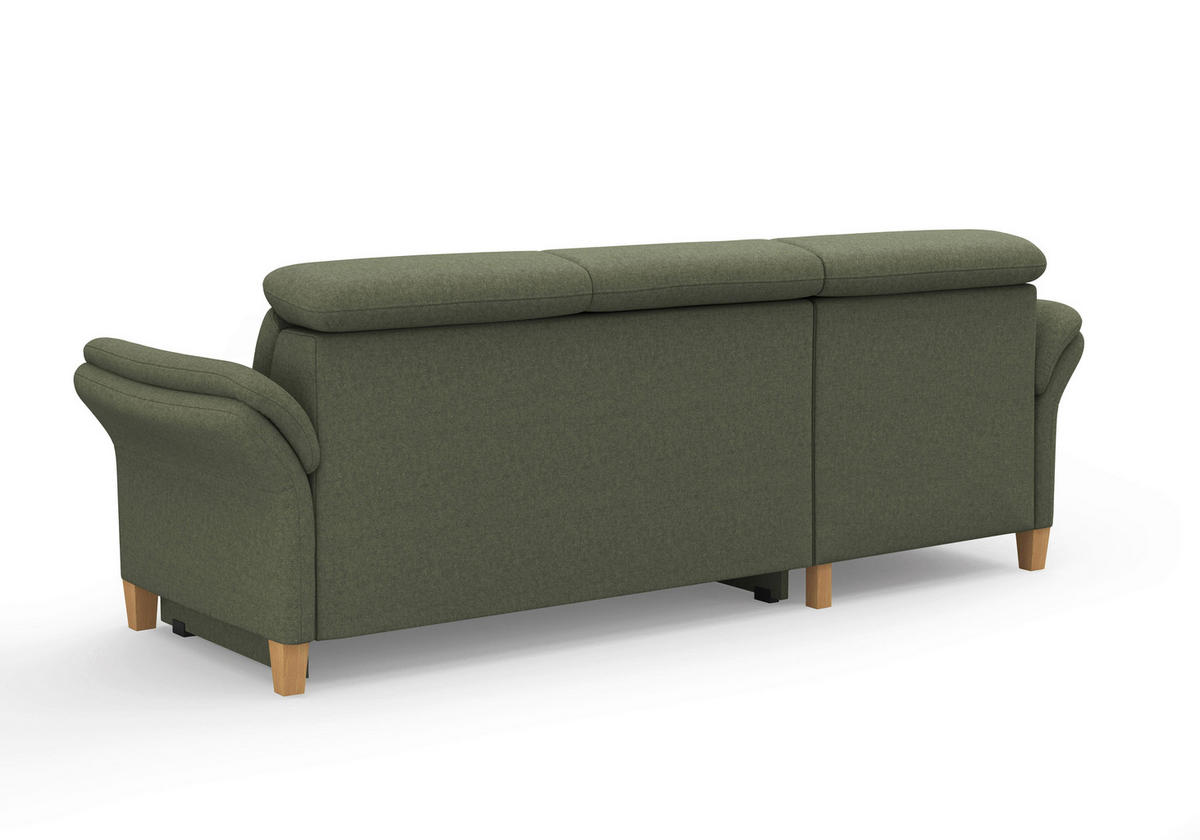 ECKSOFA GLENDALE E Olivgrün Flachgewebe  - Eichefarben/Olivgrün, KONVENTIONELL, Holz/Textil (166/253cm) - Sit & More
