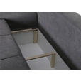 ECKSOFA Dunkelgrau Flachgewebe  - Chromfarben/Dunkelgrau, KONVENTIONELL, Textil/Metall (175/270cm) - Carryhome