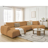 WOHNLANDSCHAFT  FUJI  Gelb Bouclé  - Gelb/Schwarz, MODERN, Kunststoff/Textil (160/377/204cm)