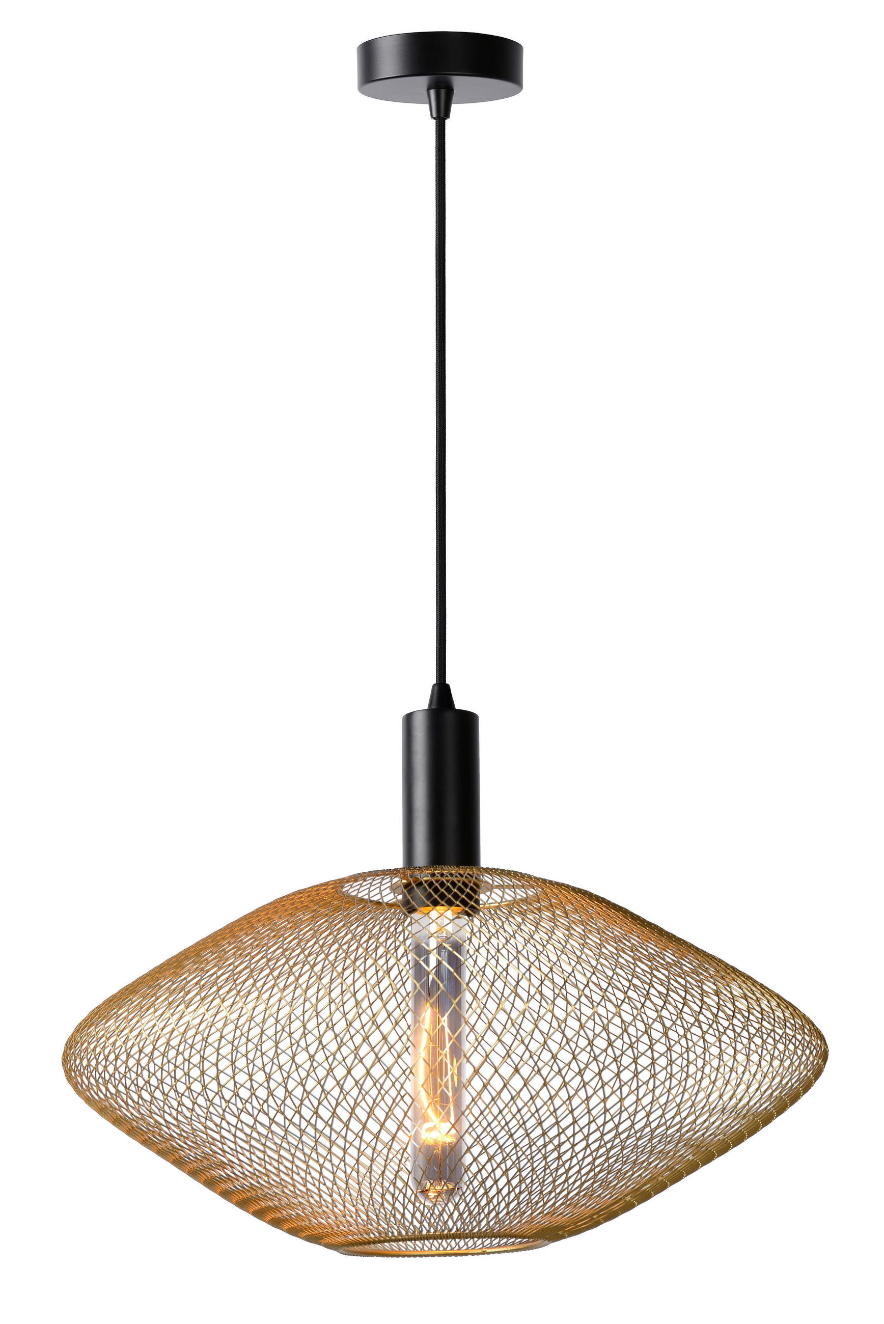 HÄNGELEUCHTE MESH 45/135 cm  - Messingfarben, KONVENTIONELL, Metall (45/135cm) - Lucide