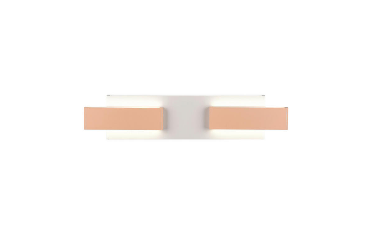 LED-WANDLEUCHTE Rivera 36/8/7 cm   - Aprikose/Grau, Design, Metall (36/8/7cm) - Musterring