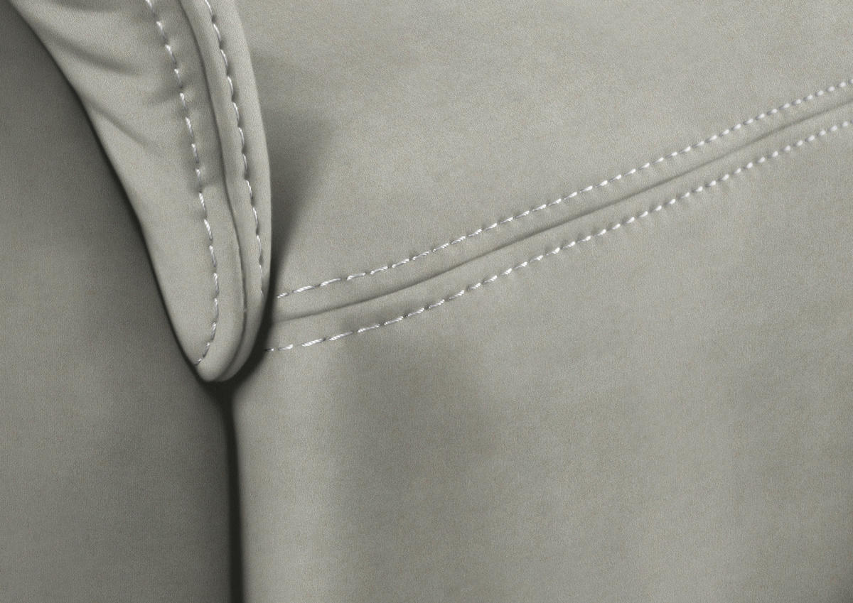 3-SITZER-SOFA in Mikrofaser Silberfarben  - Beige/Silberfarben, Konventionell, Textil/Metall (198/100/89cm) - Beldomo Comfort