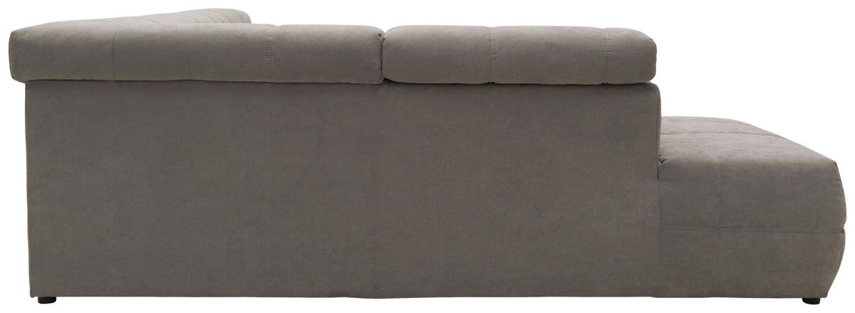 ECKSOFA Silberfarben Mikrofaser  - Silberfarben/Schwarz, Design, Kunststoff/Textil (228/275cm) - MID.YOU