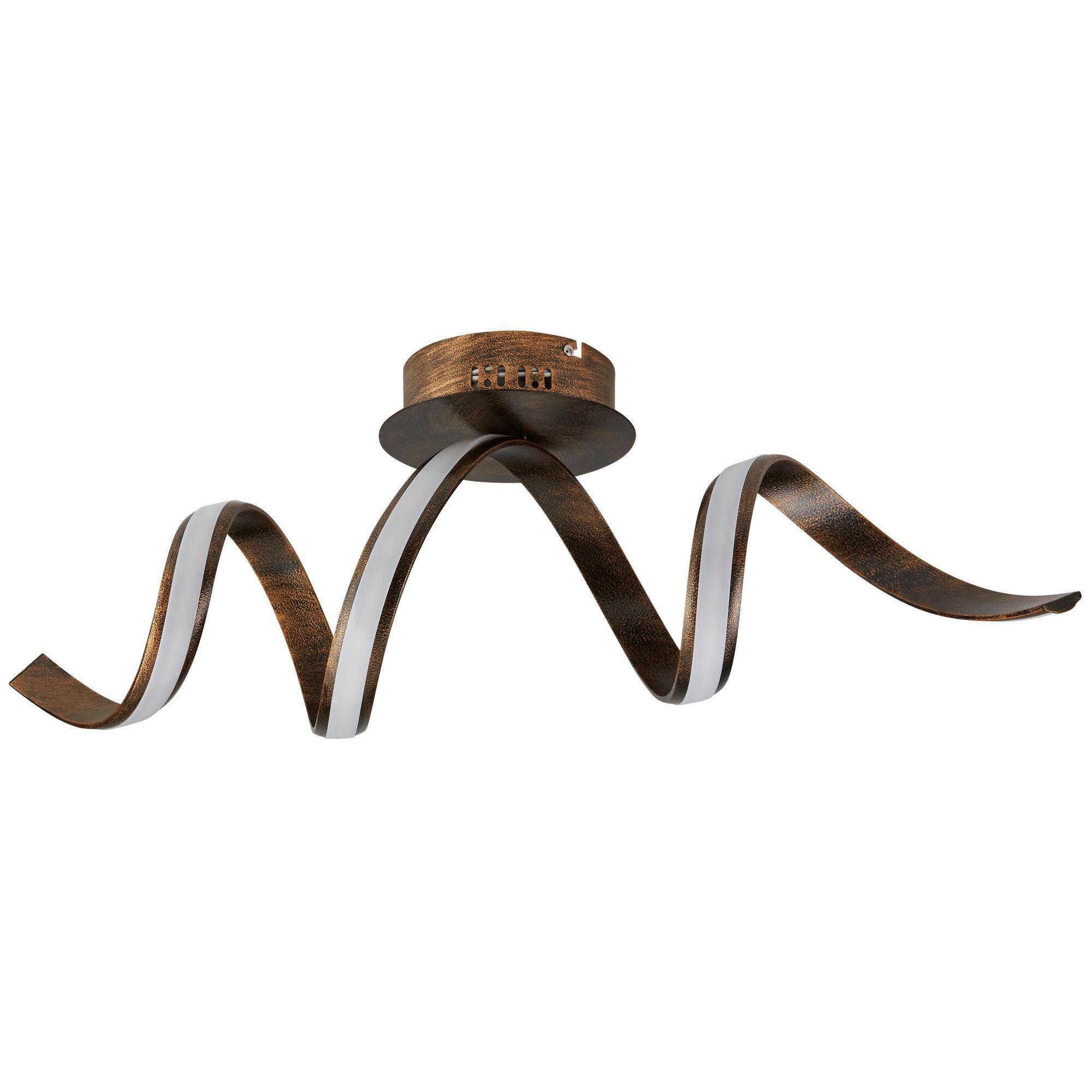 LED-DECKENLEUCHTE Ribbon 78/21/26 cm   - Rostfarben/Weiß, Design, Kunststoff/Metall (78/21/26cm)