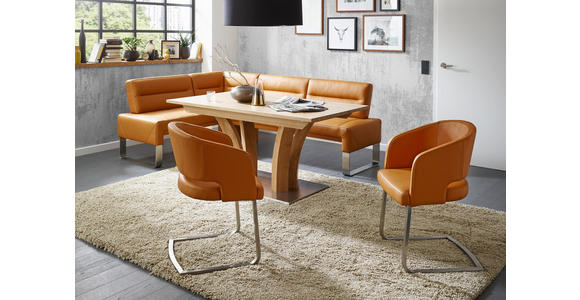 ECKBANK 276/171 cm in Edelstahlfarben, Currygelb - Currygelb/Edelstahlfarben, Design, Leder/Metall (276/171cm) - Dieter Knoll