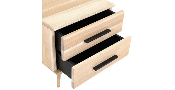 NACHTSCHRANK 48/50/40 cm Eiche massiv  - Eichefarben/Schwarz, Natur, Holz/Holzwerkstoff (48/50/40cm) - Landscape