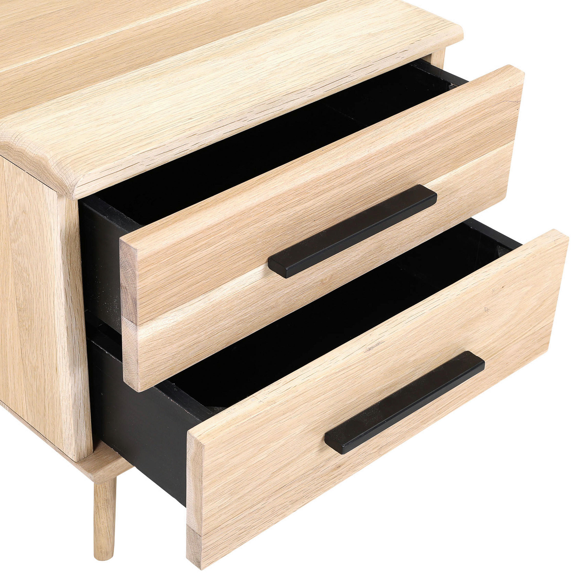 NACHTSCHRANK 48/50/40 cm Eiche massiv  - Eichefarben/Schwarz, Natur, Holz/Holzwerkstoff (48/50/40cm) - Landscape