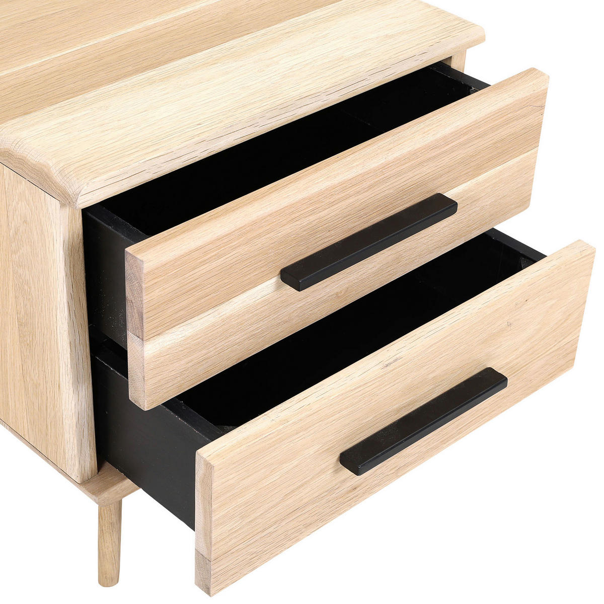 NACHTSCHRANK 48/50/40 cm Eiche massiv  - Eichefarben/Schwarz, Natur, Holz/Holzwerkstoff (48/50/40cm) - Landscape