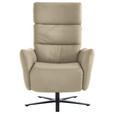 RELAXSESSEL in Leder Ecru  - Ecru/Schwarz, Design, Leder/Metall (82/119/85cm) - Dieter Knoll