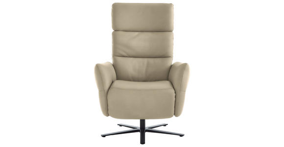 RELAXSESSEL in Leder Ecru  - Ecru/Schwarz, Design, Leder/Metall (82/119/85cm) - Dieter Knoll