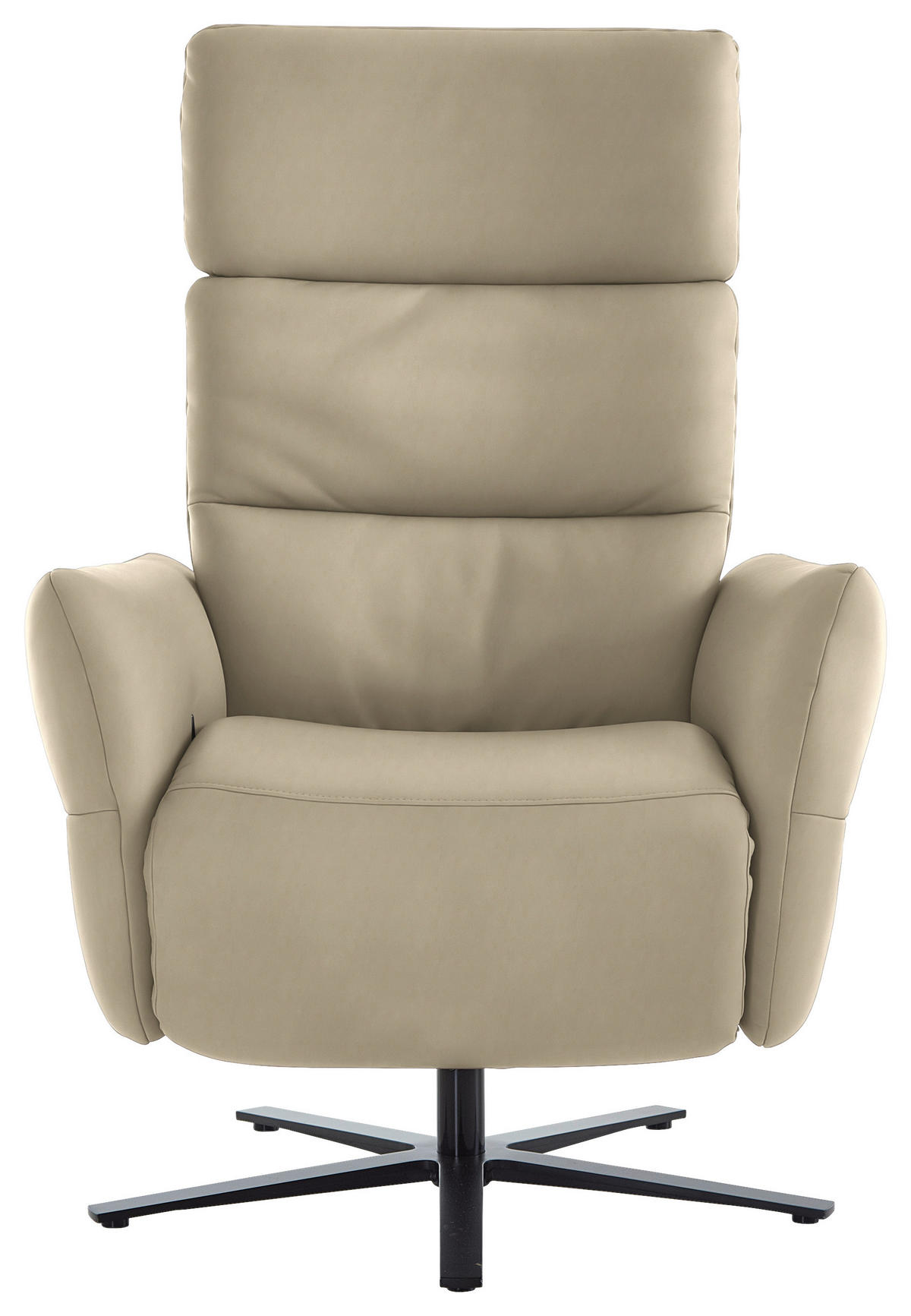 RELAXSESSEL in Leder Ecru  - Ecru/Schwarz, Design, Leder/Metall (82/119/85cm) - Dieter Knoll