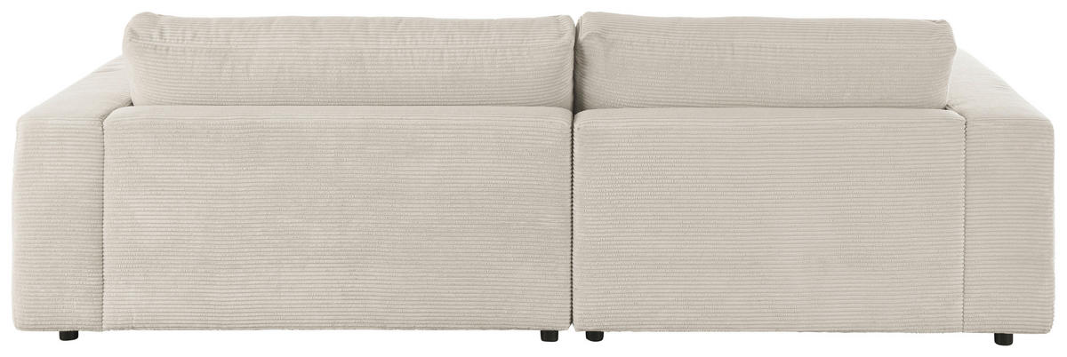 ECKSOFA in Cord Hellgrau  - Hellgrau/Schwarz, Design, Kunststoff/Textil (190/270cm) - Lomoco