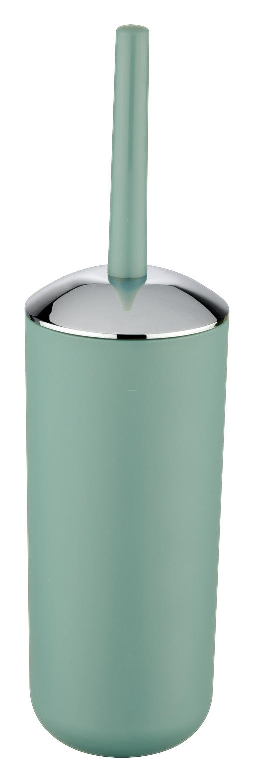WC-BÜRSTENGARNITUR - Silberfarben/Grün, Basics, Kunststoff (10/37cm) - Wenko