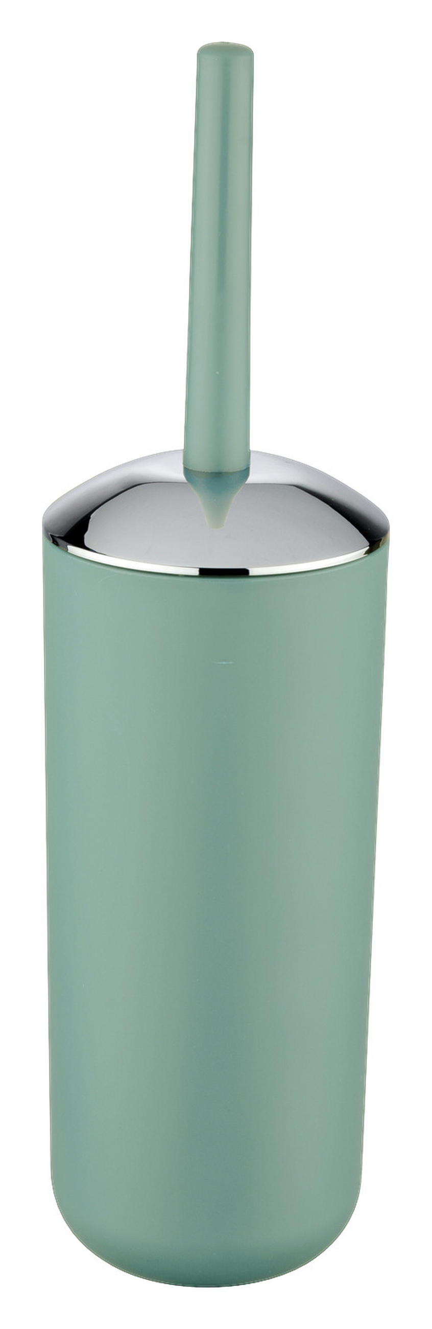 WC-BÜRSTENGARNITUR - Silberfarben/Grün, Basics, Kunststoff (10/37cm) - Wenko