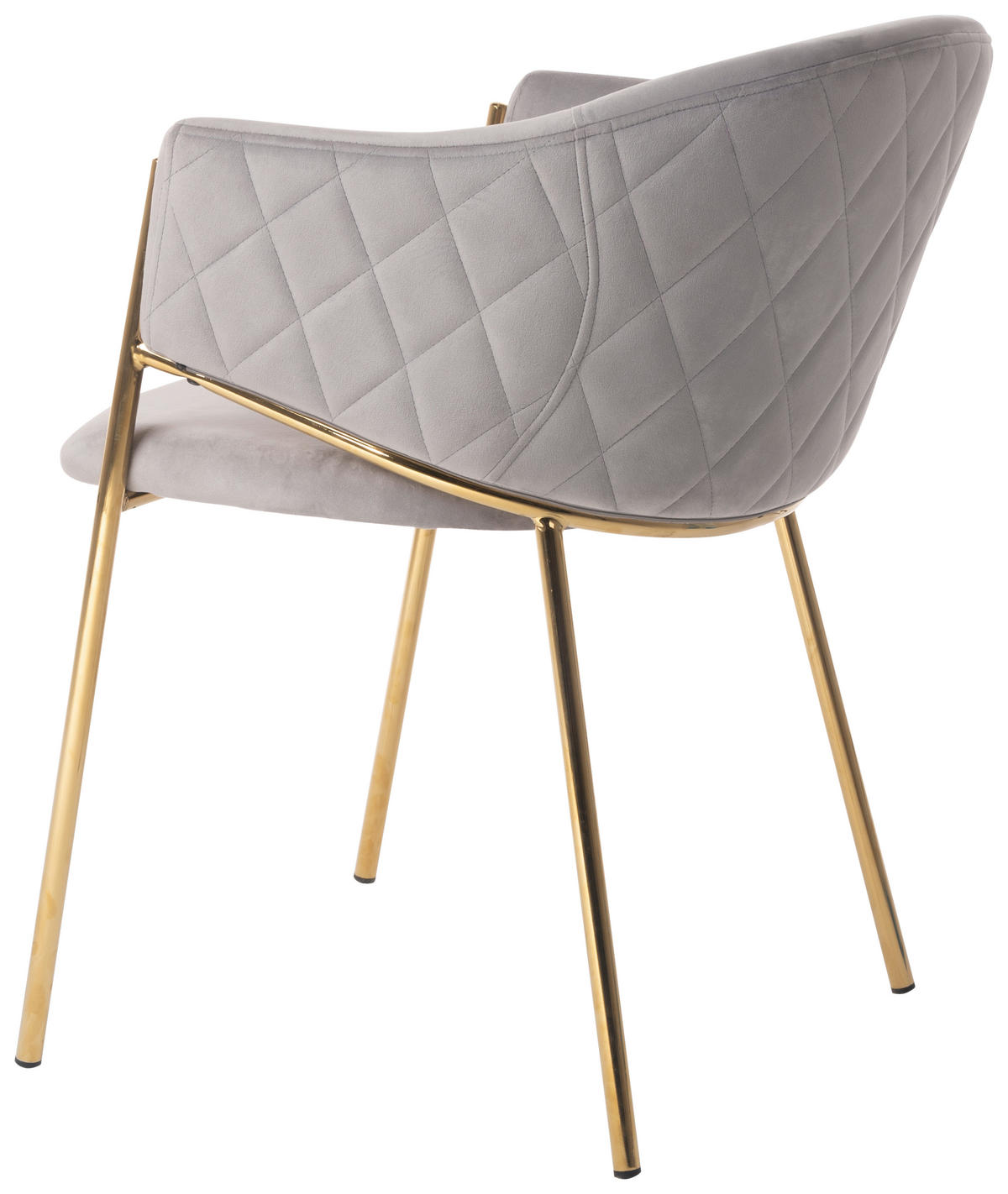 STOLIČKA S PODRÚČKAMI, zamat, sivá, zlatá - sivá/zlatá, Design, kov/textil (60/79/54cm) - Ambia Home