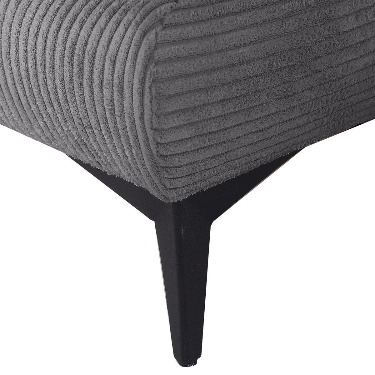 SCHLAFSOFA Cord Dunkelgrau  - Dunkelgrau/Schwarz, KONVENTIONELL, Textil/Metall (200/78/95cm) - home24