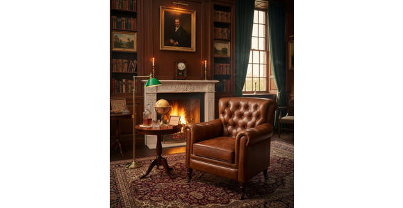 SESSEL in Echtleder Braun  - Braun, LIFESTYLE, Leder/Holz (84/88/83cm) - Landscape