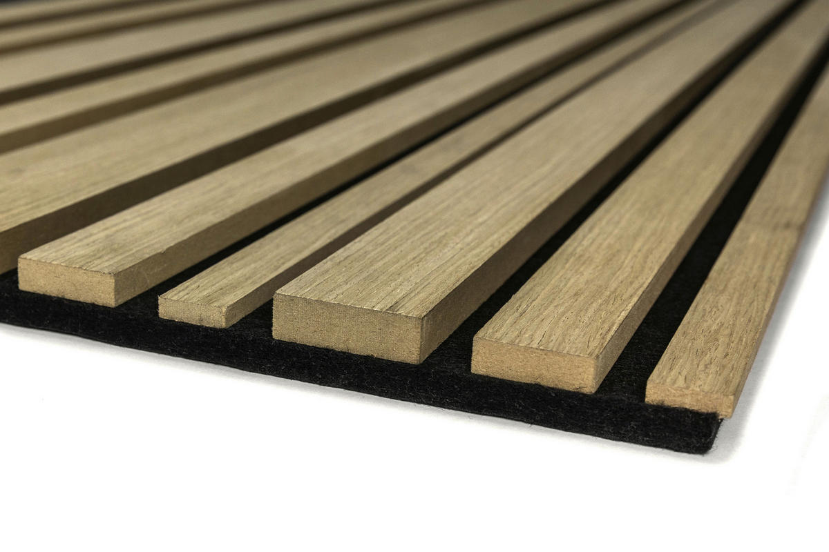 AKUSTIKPANEEL EICHE NATUR 4-er Set  - Beigebraun, MODERN, Holz (52/120cm)