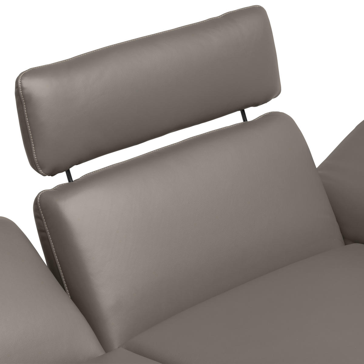 ECKSOFA in Echtleder Graubraun  239/150 cm  - Graubraun/Beige, Design, Leder/Metall (239/150cm) - Koinor