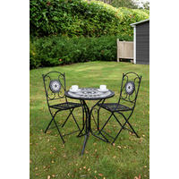 BALKONSET   - Schwarz/Weiß, MODERN, Stein/Metall - Gardenson