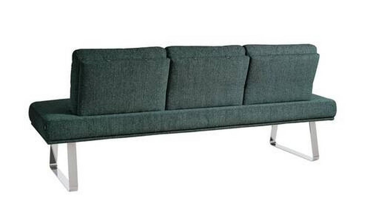 SITZBANK 209/92/78 cm  in Grün  - Chromfarben/Grün, Design, Textil/Metall (209/92/78cm) - Dieter Knoll