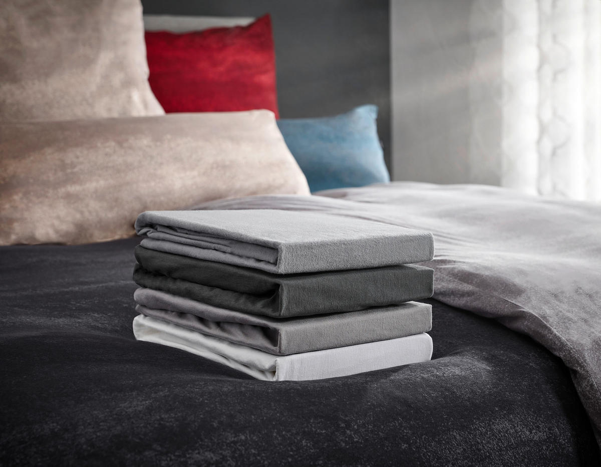 CEARȘAF CU ELASTIC 90-100/200-220 cm  - grafit, Basics, textil (90-100/200-220cm) - Novel