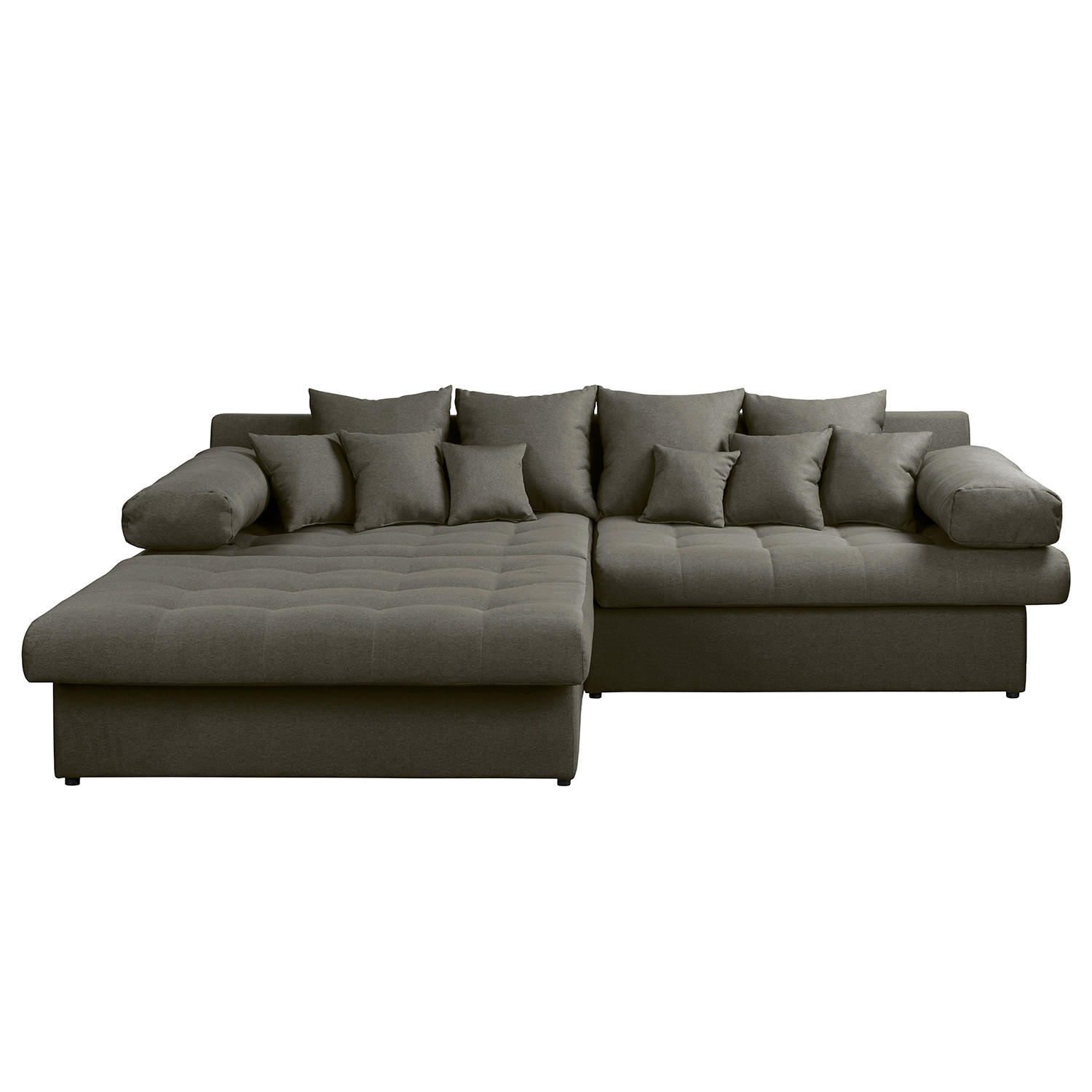 ECKSOFA Naomi Dunkelgrau Mikrofaser Rückenkissen  - Dunkelgrau/Schwarz, Design, Kunststoff/Textil (243/284cm) - P & B