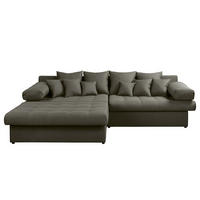 ECKSOFA Naomi Dunkelgrau Mikrofaser Rückenkissen  - Dunkelgrau/Schwarz, Design, Kunststoff/Textil (243/284cm) - P & B