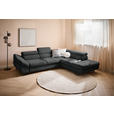 ECKSOFA in Webstoff Dunkelgrau  - Dunkelgrau/Schwarz, Design, Textil/Metall (280/235cm) - Hom`in